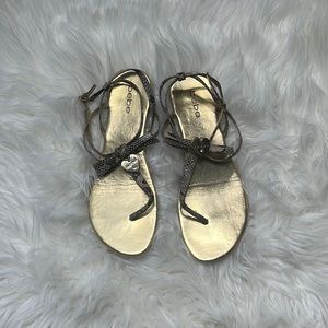 Bebe gold metallic sandals